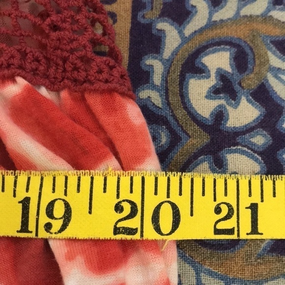 NO Boundaries Women’s Sleeveless Tunic Tie Dye With Crochet Front Neck Coral L - Picture 6 of 9